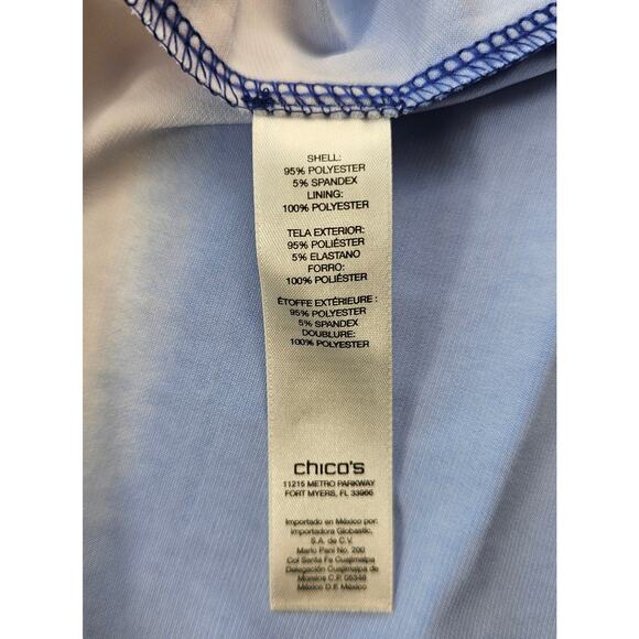 Chicos size 1 (M) blue yellow tiedye elastic waist w/ tie Sleeveless summer EUC^ - Picture 4 of 7